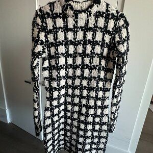 Tory Burch Black & White Knitted Mini Dress